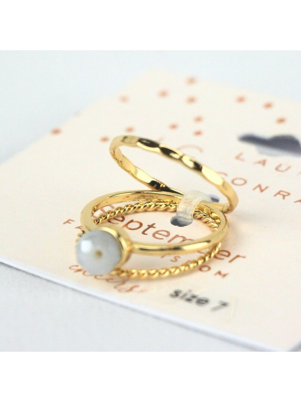 LC Lauren Conrad Size 7 Gold-Tone Rings Cheers September